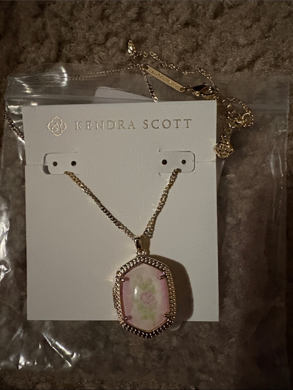 Kendra Scott Pink Floral Pendant Necklace - Gold-Tone Chain